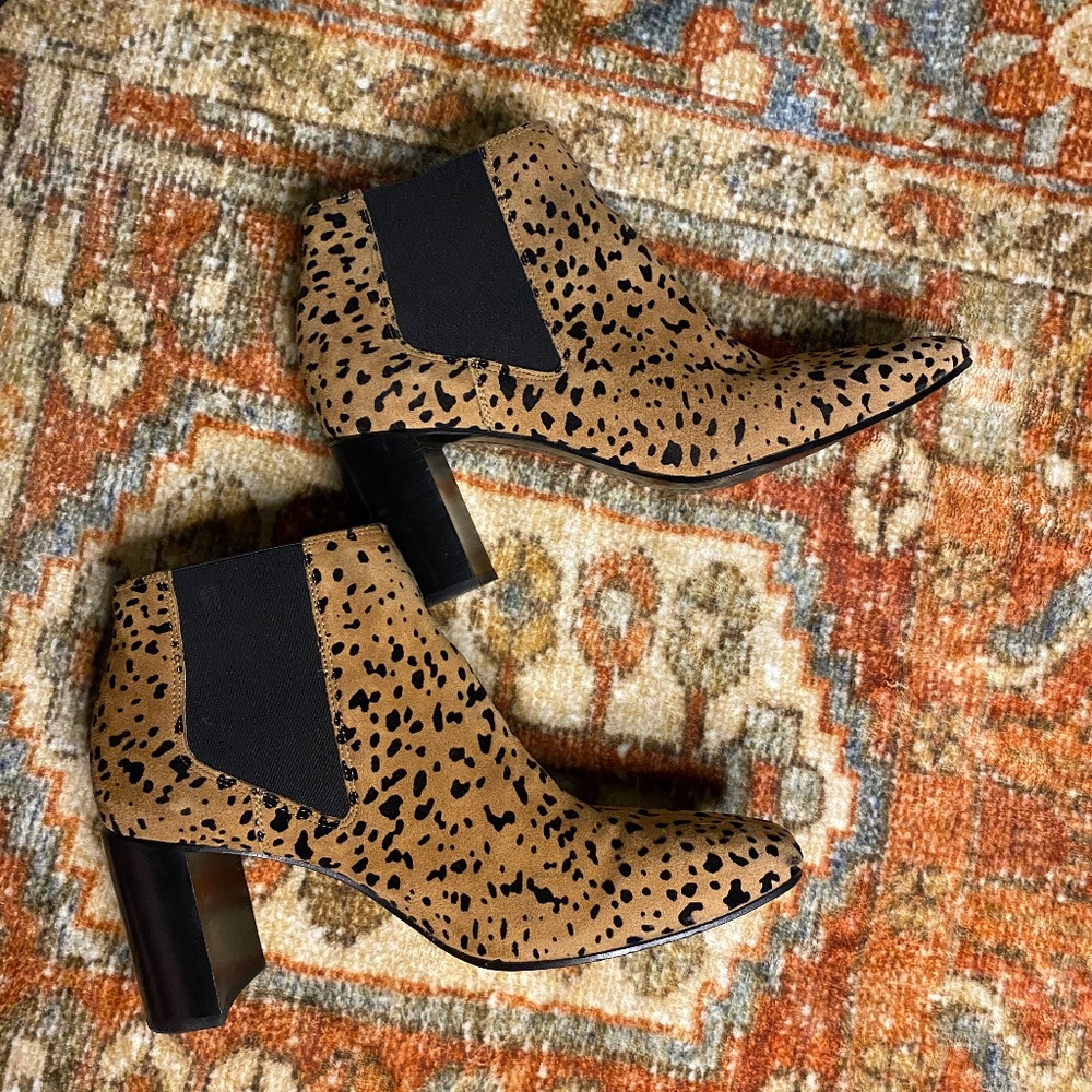Flocked Suede Cheetah Print Rag & Bone Ankle Boots